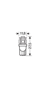 24/28V Hyper-Led 15 5 SMD x 3 chips T10 W2,1x9,5d 2 pz Arancio Doppia polarità 98325