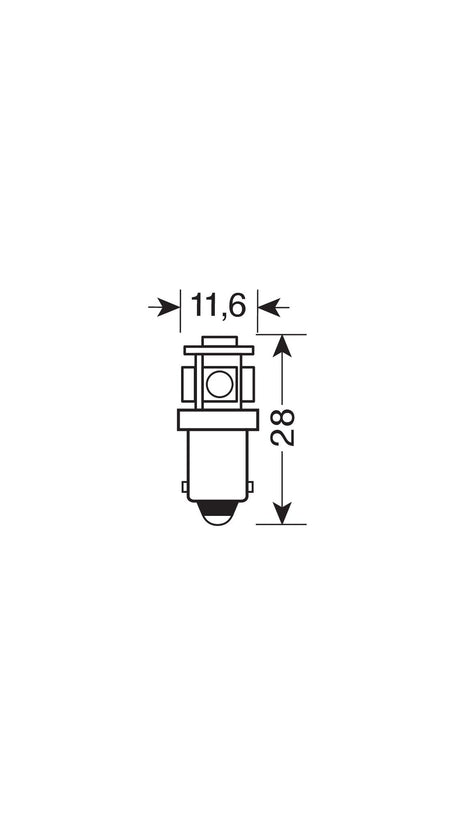 24/28V Hyper-Led 15 5 SMD x 3 chips T4W BA9s 20 pz Busta Bianco Doppia polarità 98252