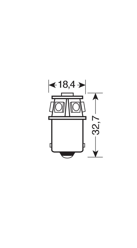 24/28V Hyper-Led 18 6 SMD x 3 chips R5W BA15s 1 pz Scatola Bianco doppia pol. 98233