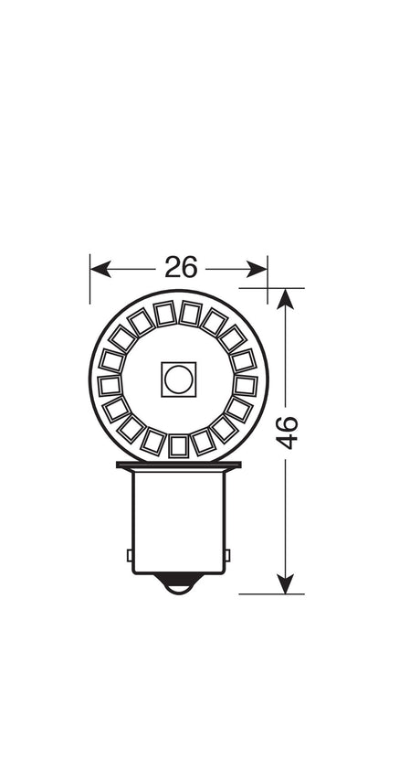 Lampa 24/28V Hyper-Led 102 34 SMD x 3 chips (P21W) BA15s 2 pz D/Blister Bianco 98352