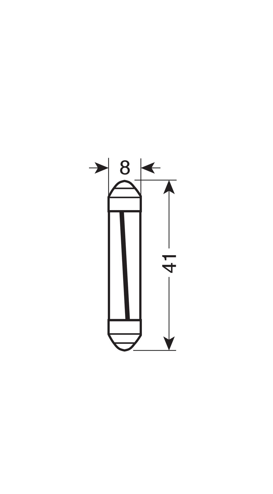 Pilot 12V Mega-Led 9 1 SMD x 9 chips 8x41 mm SV8,5-8 1 pz D/Blister Bianco