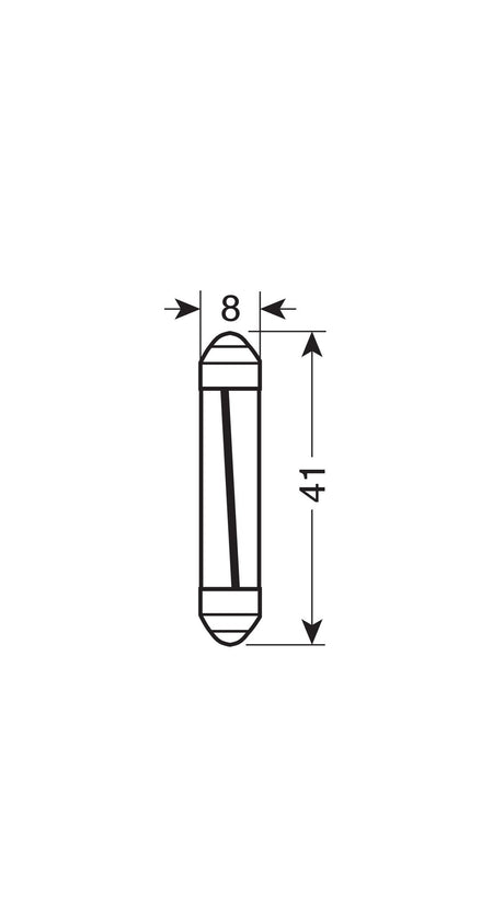 Pilot 12V Mega-Led 9 1 SMD x 9 chips 8x41 mm SV8,5-8 1 pz D/Blister Bianco