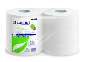 Lampa Carta igienica Lucart Eco 360 Jumbo - 2 veli, 973 strappi - Conf. 6 rotoli L812173P