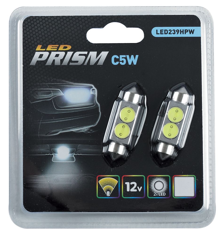 Bombillas LED de anillo 12V C5W Prisma Blanco Hielo
