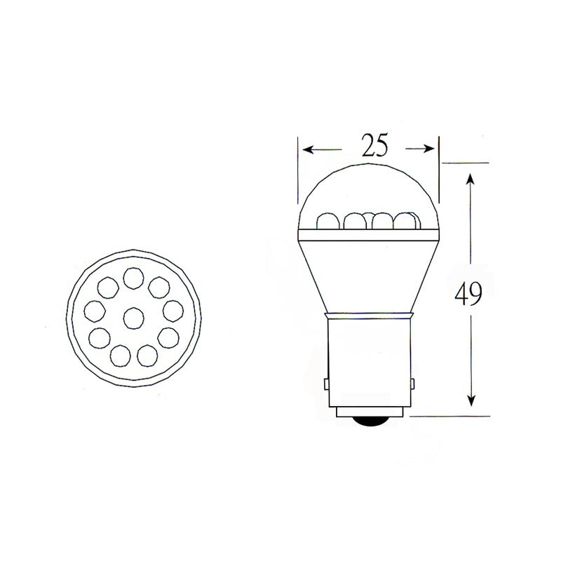 Okyami Blister 2 lampadina Led 12v Ba15Ss25 Rossa E03002602