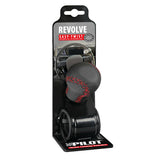 Pilot Revolve, pomello volante in pelle con cuciture rosse, staffa nera