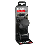 Pilot Revolve, pomello volante in pelle con cuciture nere, staffa nera