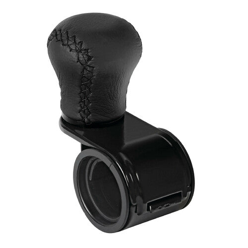 Pilot Revolve, pomello volante in pelle con cuciture nere, staffa nera