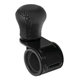 Pilot Revolve, pomello volante in pelle con cuciture nere, staffa nera