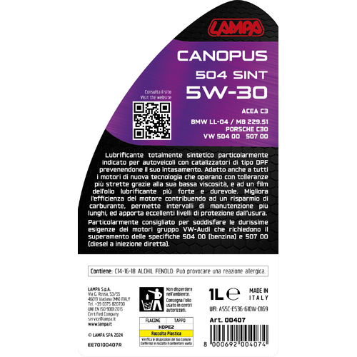 Canopus 504 Sint 5W-30 Pkw-Motorenöl - 1 L 00407