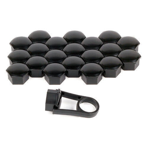 Pilot Black Nut Caps, 20 copribulloni in ABS - diametro 19 mm