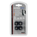 Juego de 4 tapones de válvula Pilot California-Dices, color negro