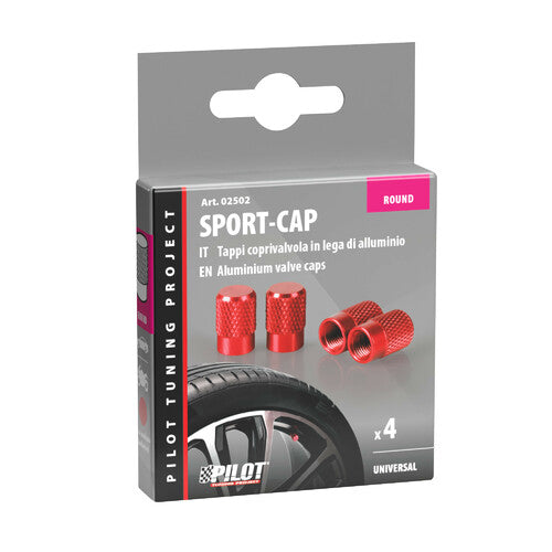 Pilot Sport-Cap, set 4 tappi coprivalvola - Rosso