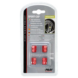 Pilot Sport-Cap Hexagonal, set 4 tappi coprivalvola - Rosso