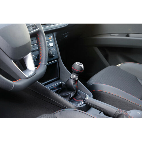 Pilot Premium Leather Gear Shift Boot - Black/Red