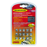 Pilot Dekor-Ziernieten, Chromnieten, 15 Stück – 10 x 10 mm