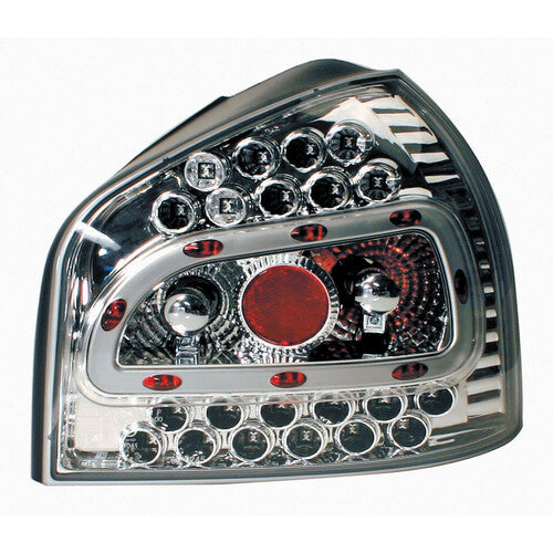 Par de luces traseras LED Pilot - Compatible con Audi A3 (9/96-4/03) - Cromadas