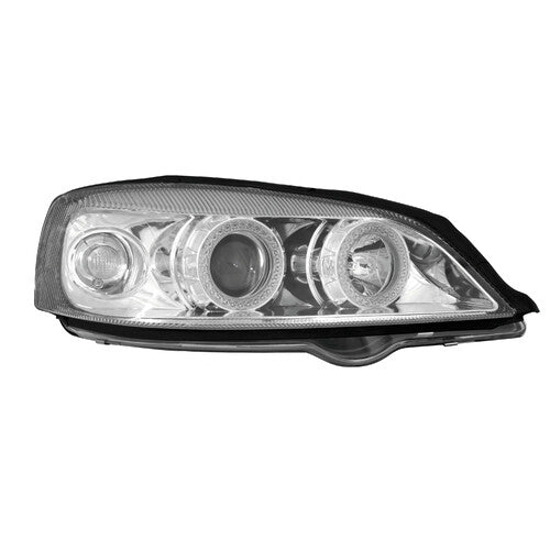 Juego de faros Angel Eyes Pilot - Compatible con Opel Astra G (2/98-3/04) - Cromado