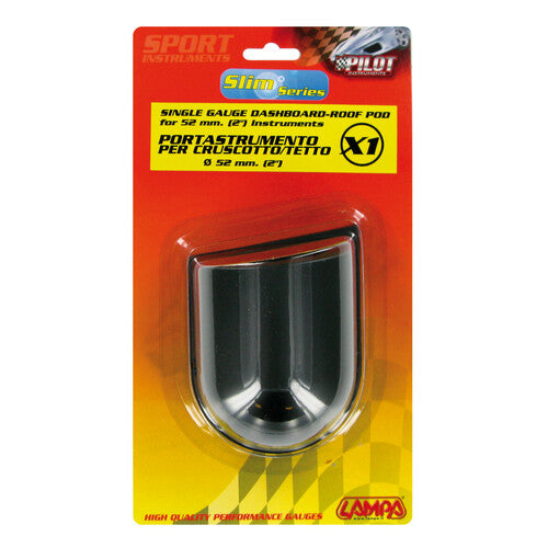 Pilot Armaturenbrett-Instrumententafel, 1 Loch (52 mm) – Schwarz