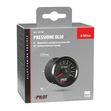 Manómetro analógico Pilot Black, presión de aceite - 2 (52 mm)