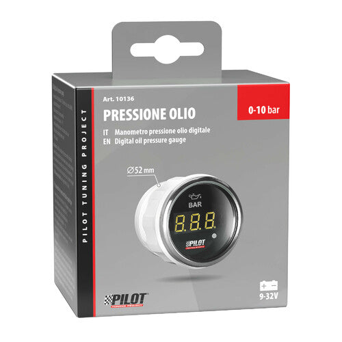Pilot Black Digital Gauge Series, Pressione Olio -  2 (52 mm)