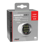 Manómetro digital Pilot Black, 3 en 1 y 2 (52 mm)