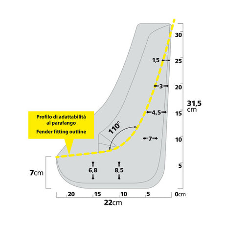 Lampa Splash-Guards Contour, paraspruzzi sagomati - Type 3