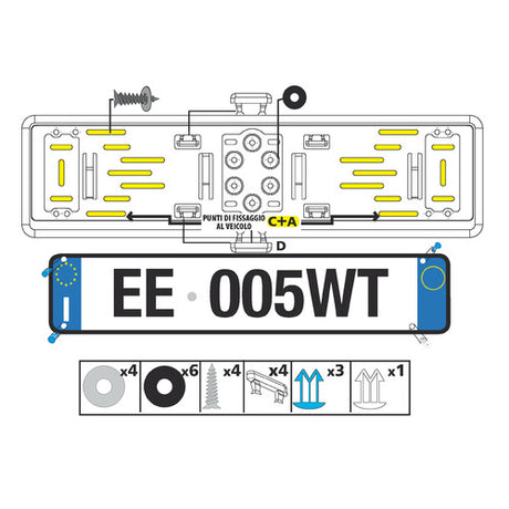 ABS Rear License Plate Lamp - Chrome
