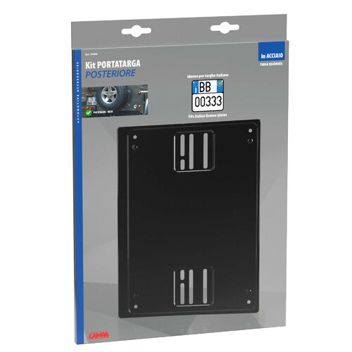 Quadratische Kennzeichenleuchte aus Stahl – Schwarz