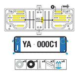 Steel Front License Plate Lamp - Black