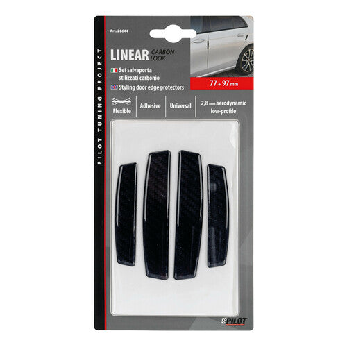 Pilot Linear, 4er-Set selbstklebende Türschutzfolien – Carbon-Optik