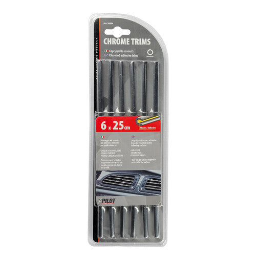 Pilot Klebeleisten, 6 Stück – 250 mm – Chrom