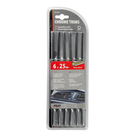 Pilot Klebeleisten, 6 Stück – 250 mm – Chrom