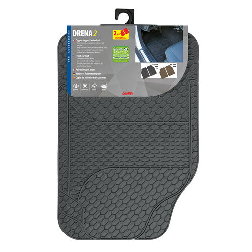 Par de alfombrillas delanteras universales Lampa Drena 2 - Gris 26508