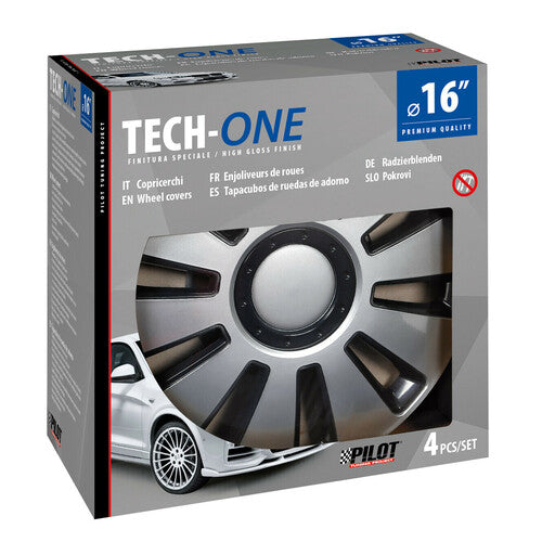 Pilot Copricerchi auto 4 pz - verniciati Tech-One Silverstone -  16"