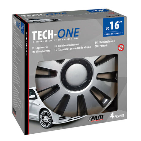 Pilot Copricerchi auto 4 pz - verniciati Tech-One Silverstone -  16"