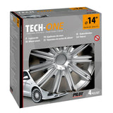 Lampa Radkappen, 4 Stück – Tech-One Schwarz lackiert – 14 Zoll