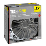 Lampa Radkappen, 4 Stück – Tech-One Dunkelschwarz lackiert – 15 Zoll