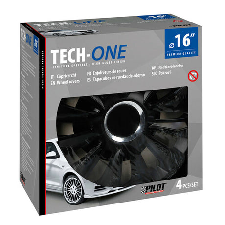 Lampa Copricerchi auto 4 pz - verniciati Tech-One Avalone Pro Black -  16"