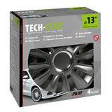 Lampa 4-teilige Radkappen - Lackiert Tech-One Avalone Pro Dark - 13"