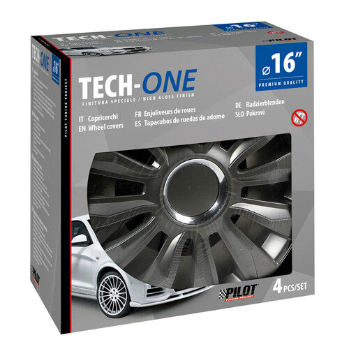 Lampa 4-teilige Radkappen - Tech-One Avalone Pro Dunkel lackiert - 16"