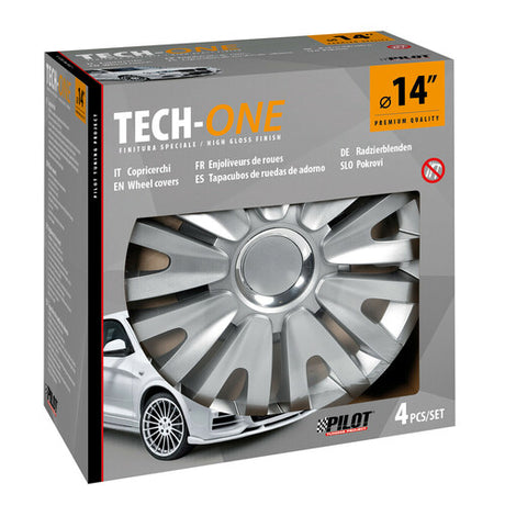 Pilot Copricerchi auto 4 pz - verniciati Tech-One Royal Silver -  14"