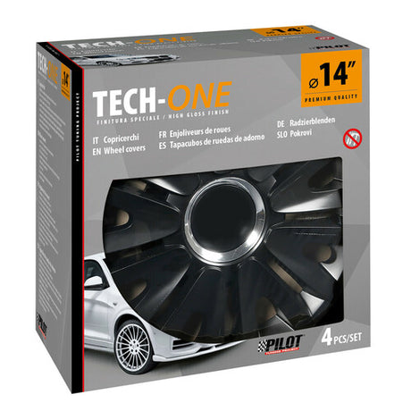 Pilot Copricerchi auto 4 pz - verniciati Tech-One Royal Black -  14"