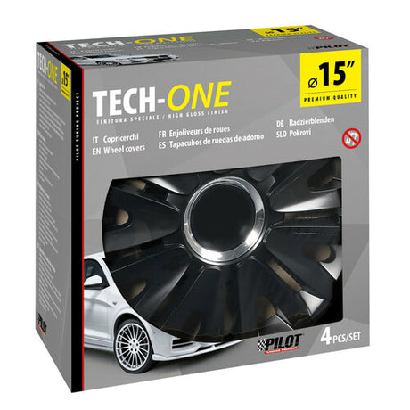 Pilot Copricerchi auto 4 pz - verniciati Tech-One Royal Black -  15"