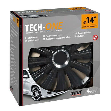 Pilot Copricerchi auto 4 pz - verniciati Tech-One Trend Black -  14"