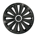 Pilot 4-teilige Radkappen - Lackiert Tech-One Trend Schwarz - 15"