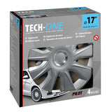 Cubiertas de rueda Pilot de 4 piezas - Tech-One Stratos RC Silver - 17"