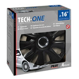 Cubiertas de rueda Pilot de 4 piezas - Tech-One Stratos RC Black - 16"