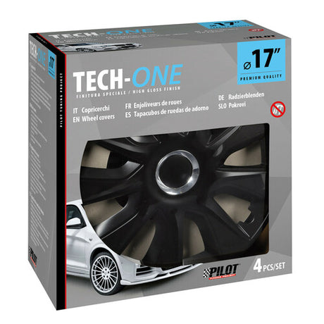 Pilot Copricerchi auto 4 pz - verniciati Tech-One Stratos RC Black -  17"