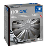 Cubiertas de rueda Pilot de 4 piezas - Tech-One Multi Silver - 16"